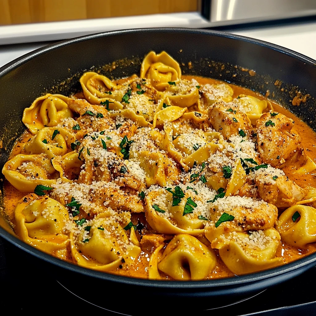 One-Pot Spicy Garlic Butter Chicken Tortellini 30 Minutes Easy Delicious