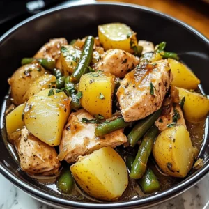 Slow Cooker Chicken and Potatoes with Green Beans - 4 Servings - Easy - Delicious