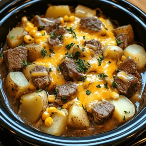 Slow Cooker Steak and Cheddar Potato Casserole 4 Servings Ultimate Delicious