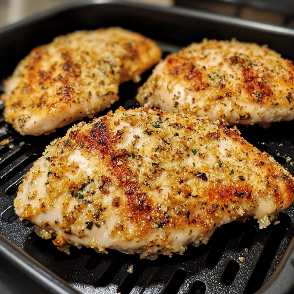 Air Fryer Garlic Parmesan Crusted Chicken 30 Minutes Easy Delicious