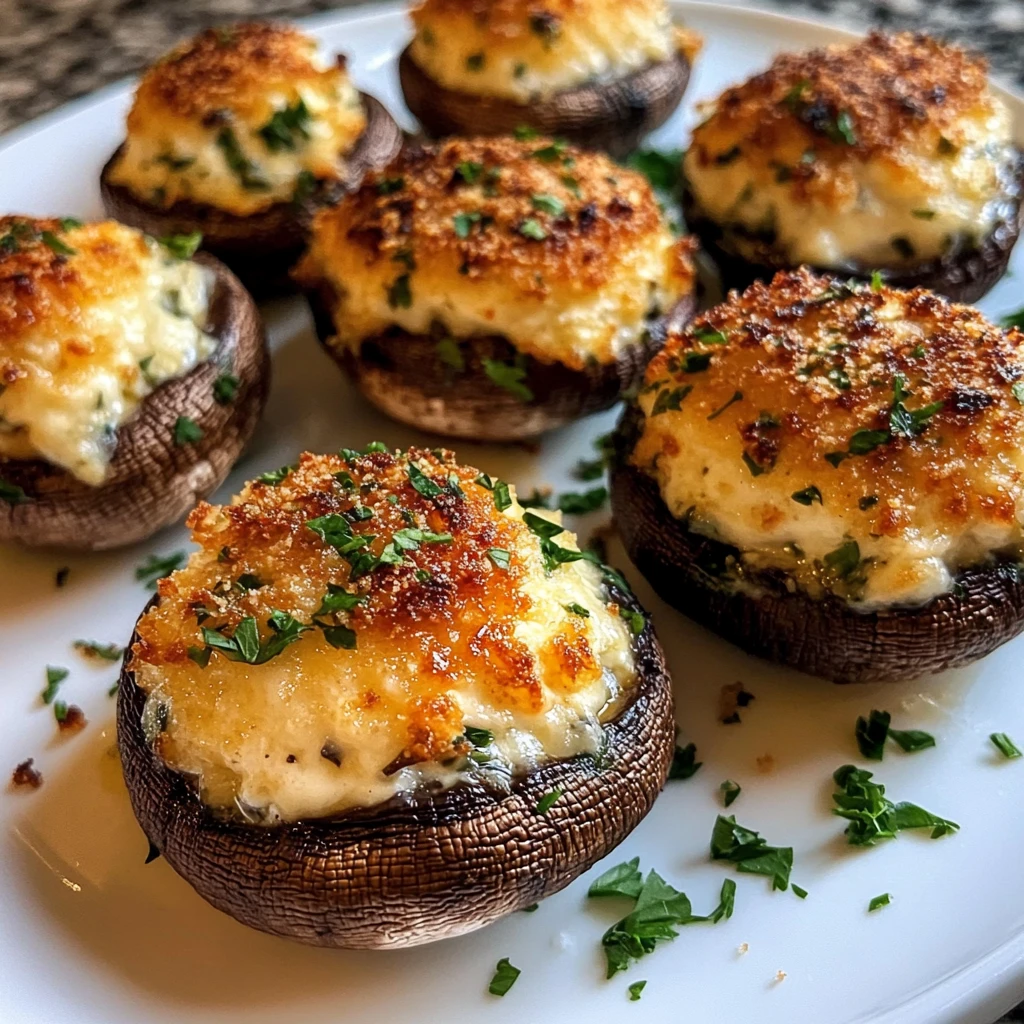 Air Fryer Stuffed Mushrooms 4 Ingredients Easy Delicious