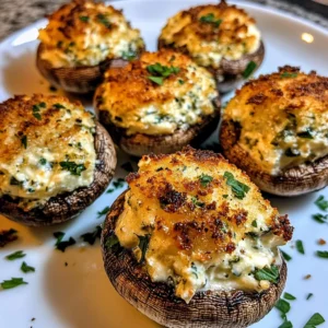 Air Fryer Stuffed Mushrooms 4 Ingredients Easy Delicious