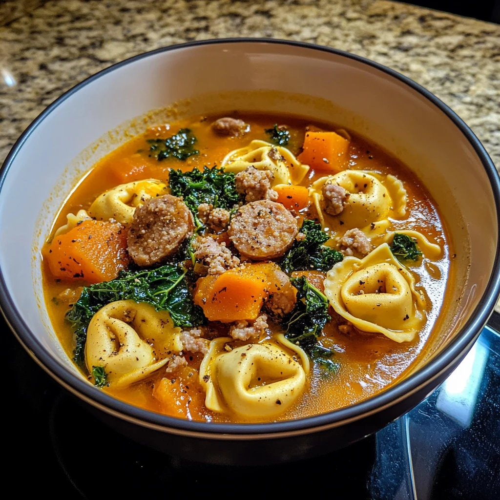 Butternut Squash and Sausage Tortellini Soup 30 Minutes Easy Delicious