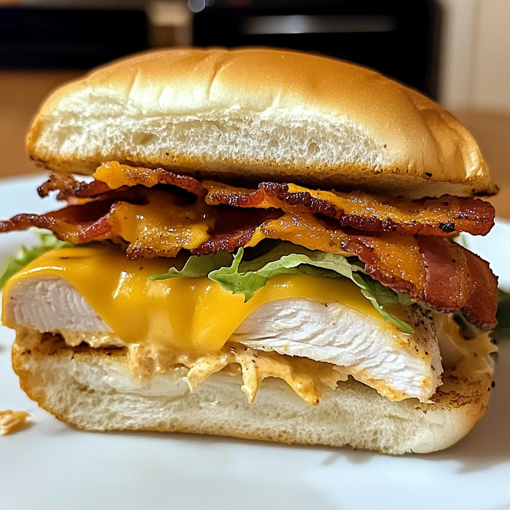 Cheesy Chicken Bacon Ranch Sandwich 4 Servings Ultimate Delicious