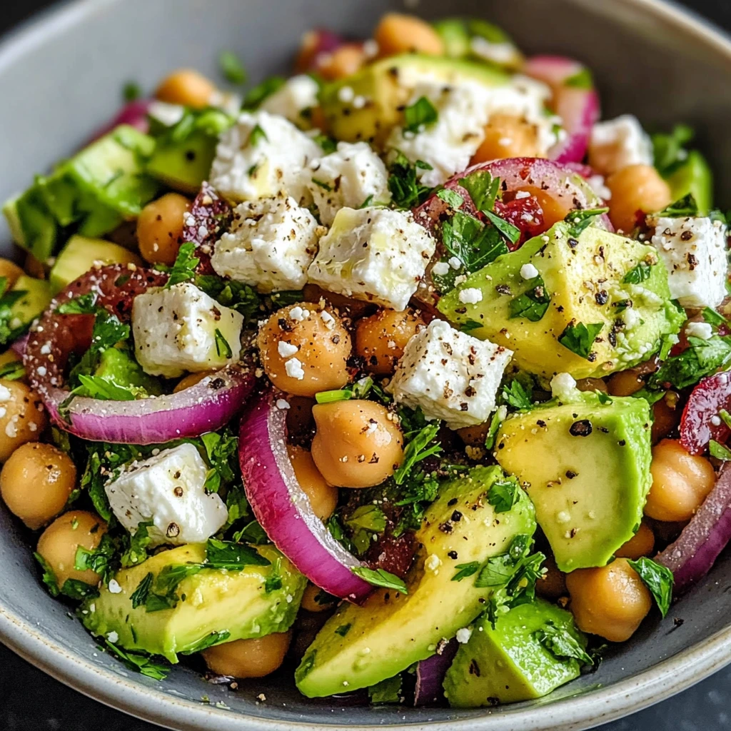 Chickpea Feta Avocado Salad 7 Ingredients Easy Delicious