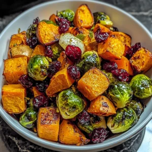 Cranberry-Glazed Roasted Butternut Squash Brussels Sprouts and Sweet Potato Salad 30 Minutes Easy Delicious