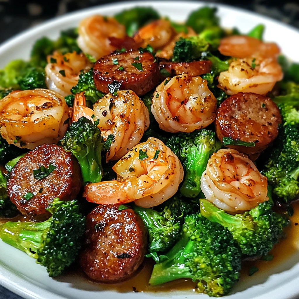 Garlic Butter Shrimp Sausage and Broccoli 30 Minutes Easy Delicious