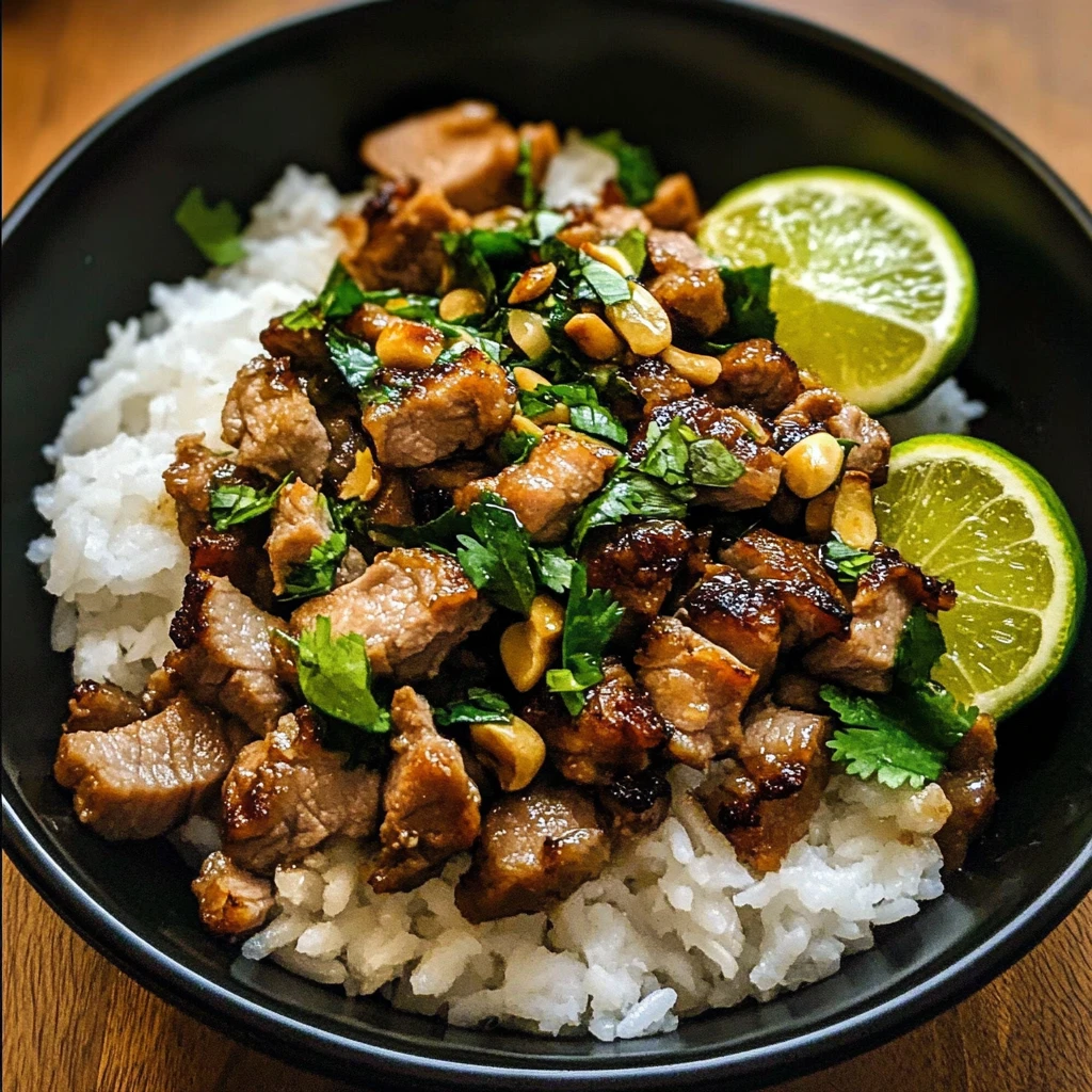 Ginger Lime Pork with Coconut Rice: 30 Minutes Easy Delicious