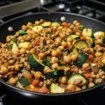 Ground Turkey Zucchini Chickpea Skillet