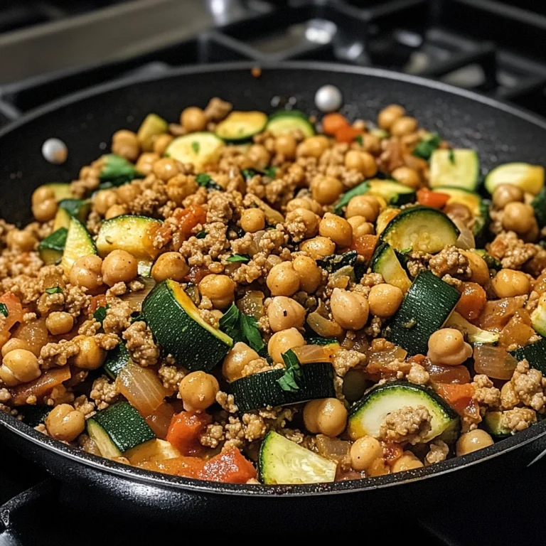 Ground Turkey Zucchini Chickpea Skillet