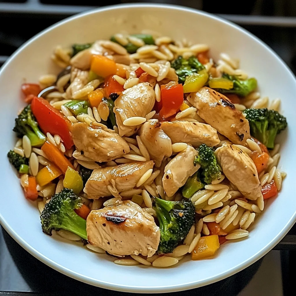 Lemon Chicken & Veggie Orzo Stir Fry 30 Minutes Amazing