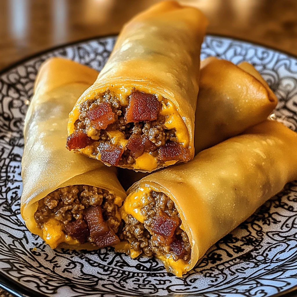 Loaded Bacon Cheeseburger Egg Roll Bombs 30 Minutes Easy Delicious