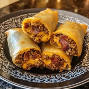 Loaded Bacon Cheeseburger Egg Roll Bombs 30 Minutes Easy Delicious