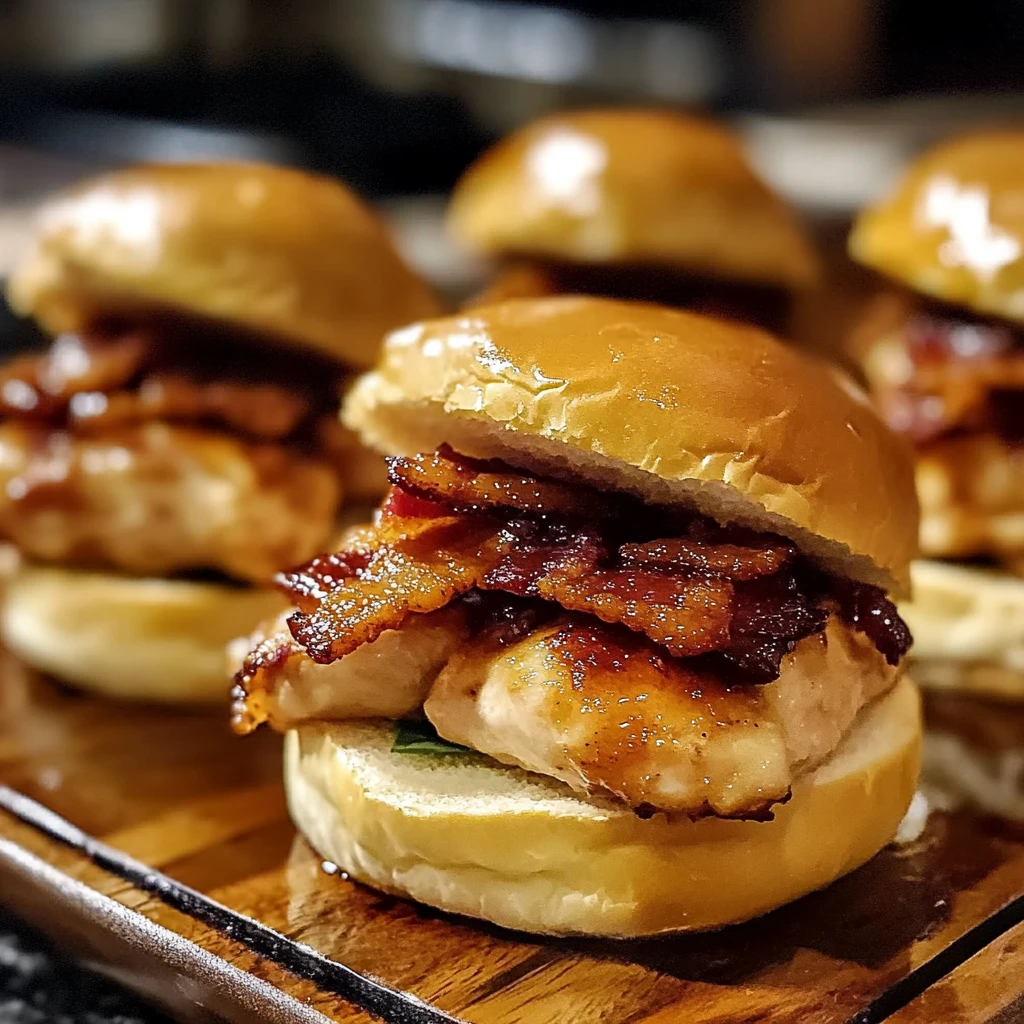 Maple Chicken & Bacon Sliders 4 Servings Easy Delicious