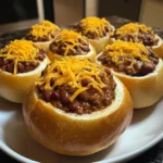 Mini Chili Football Bread Bowls 4 Servings Ultimate Delicious