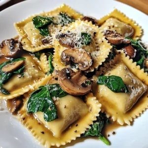 Mushroom Ravioli with Spinach 5 Steps Easy Delicious