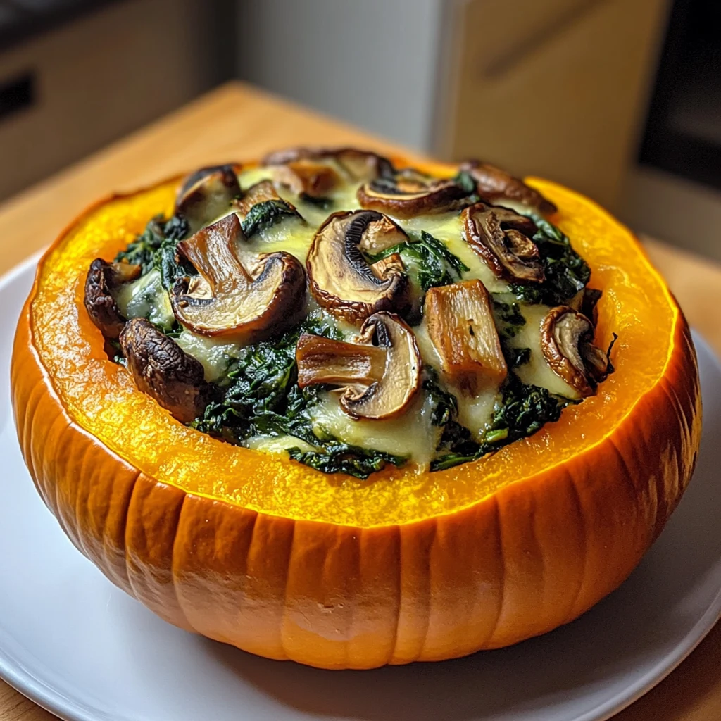Mushroom and Spinach Stuffed Pumpkin 45 Minutes Ultimate Delicious
