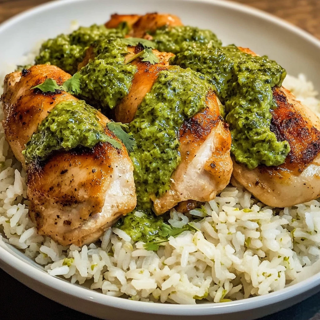 Peruvian Chicken and Rice with Green Sauce - 5 Steps Easy Delicious