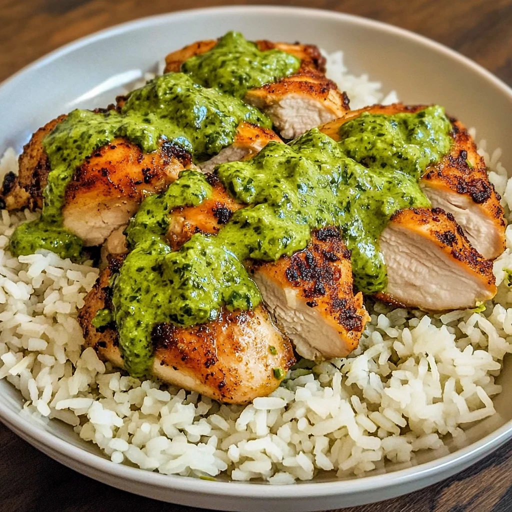 Peruvian Chicken and Rice with Green Sauce - 5 Steps Easy Delicious
