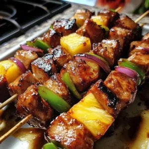 Pineapple BBQ Pork Skewers 15 Minutes Easy Delicious