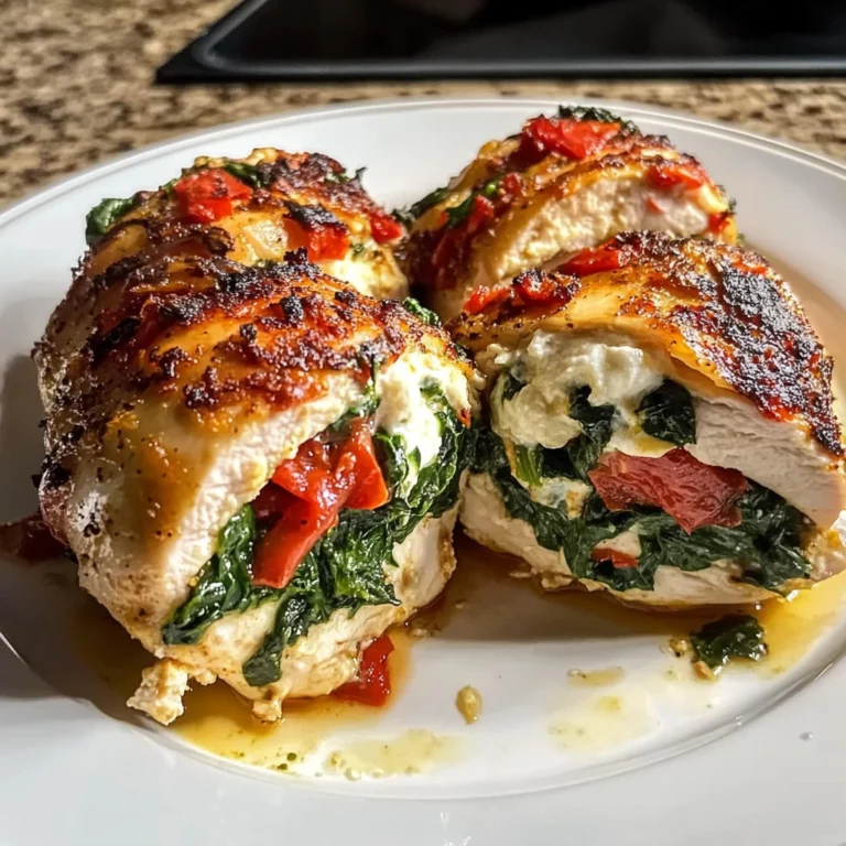 Roasted Red Pepper Spinach Mozzarella Stuffed Chicken 30 Minutes Easy Delicious