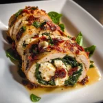 Rolled Up Chicken with Feta, Spinach, and Sun-Dried Tomatoes