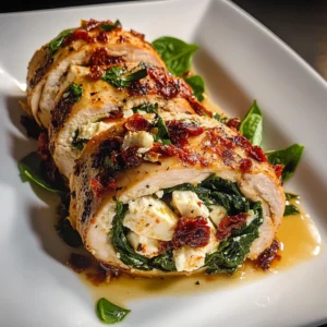 Rolled Up Chicken with Feta, Spinach, and Sun-Dried Tomatoes