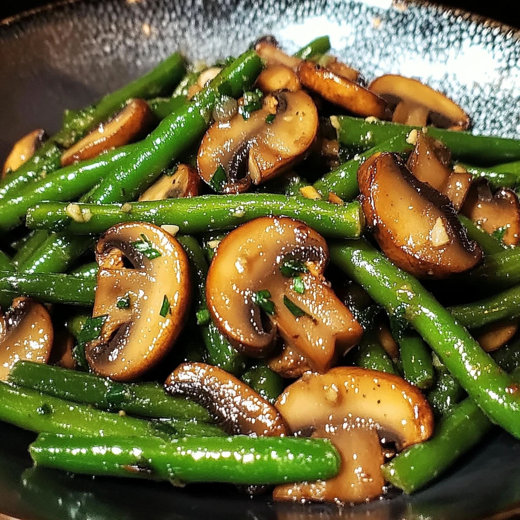 Sautéed Mushrooms and Green Beans 5 Steps Amazing