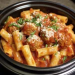 Slow Cooker 5-Ingredient Meatball Marinara Pasta Recipe
