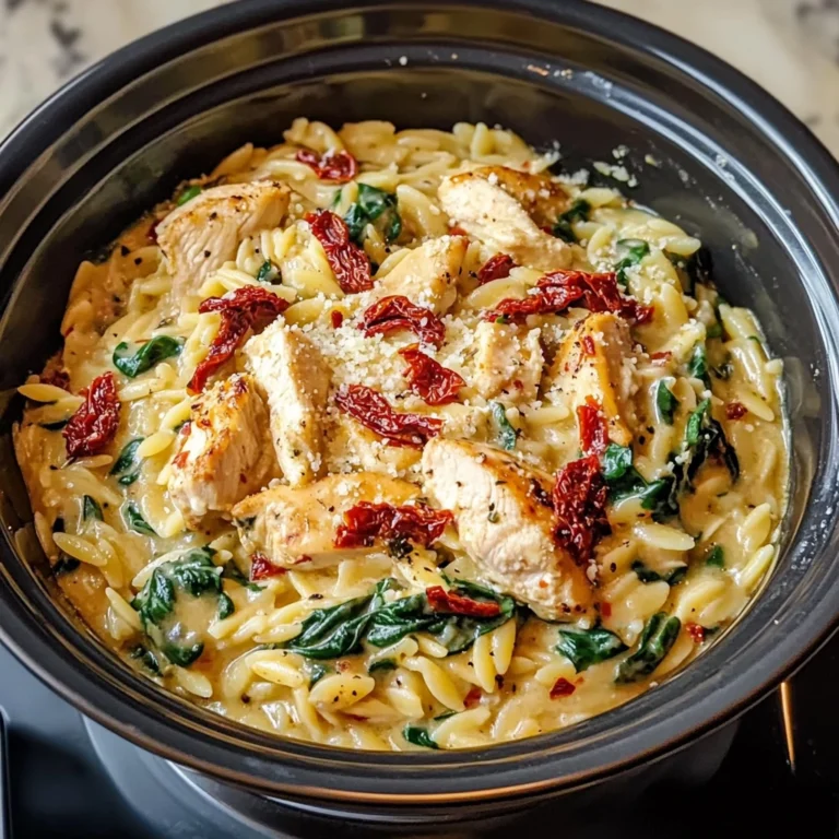 Slow Cooker Creamy Tuscan Chicken Orzo 4 Servings Easy Delicious