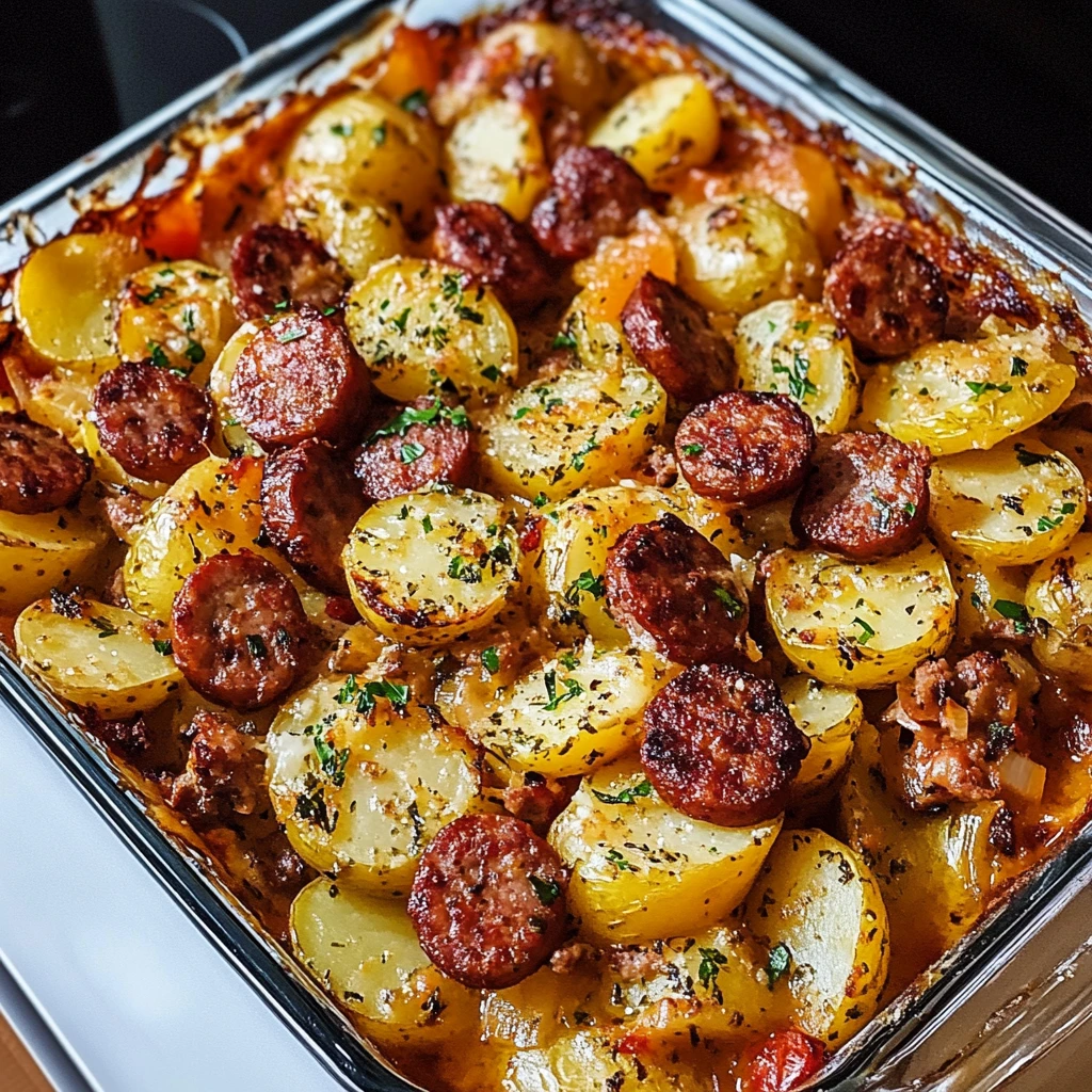 Smoked Sausage and Potato Bake 5 Steps Awesome Delicious