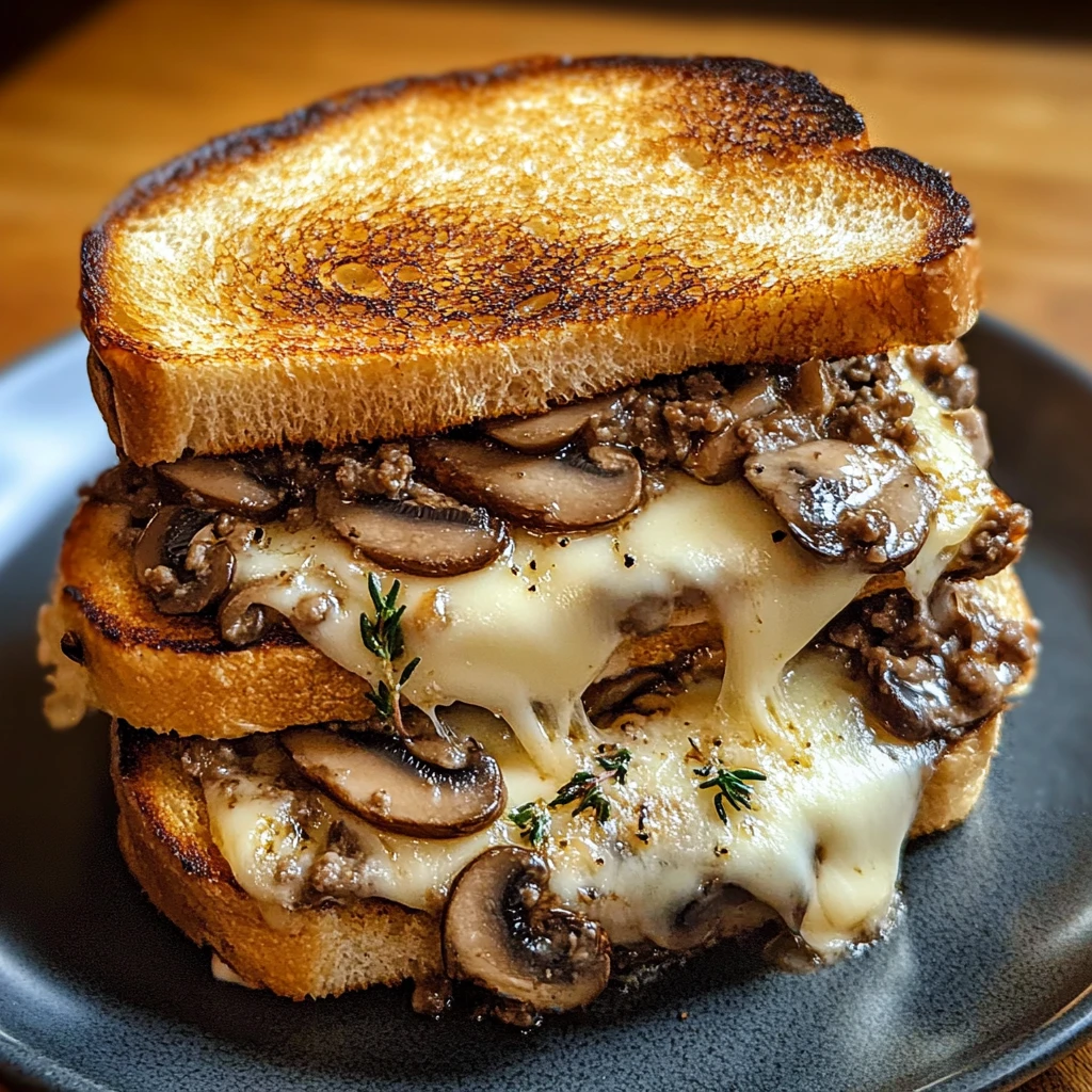 Swiss Mushroom Melt Sandwich 4 Ingredients Easy Delicious