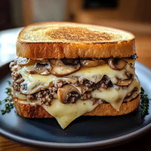 Swiss Mushroom Melt Sandwich 4 Ingredients Easy Delicious