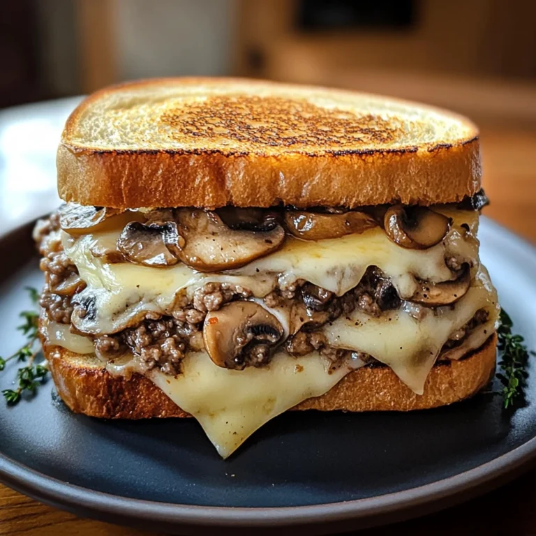 Swiss Mushroom Melt Sandwich 4 Ingredients Easy Delicious