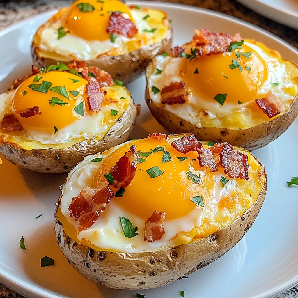 Twice Baked Breakfast Potatoes 4 Servings Easy Delicious