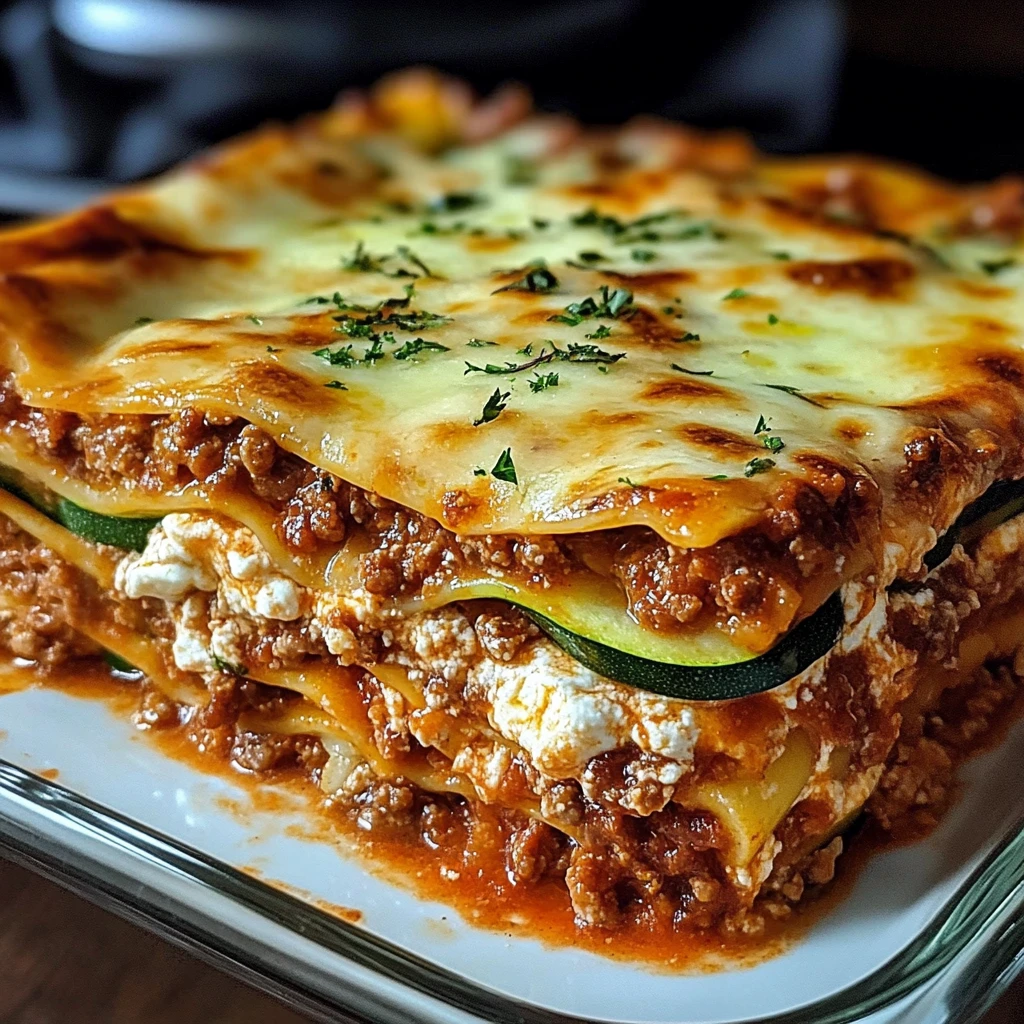 Zucchini Lasagna with Ground Turkey: 4 Servings, Easy, Delicious