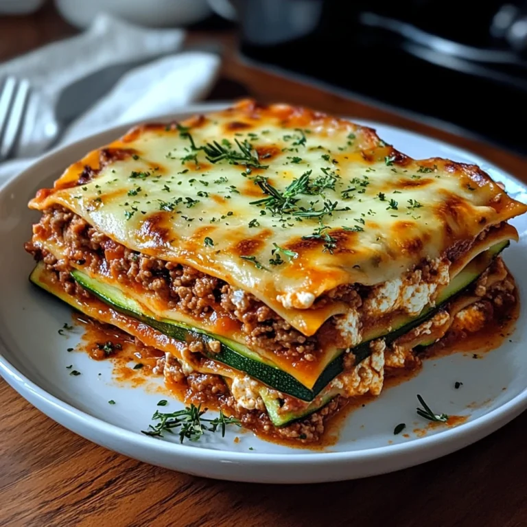 Zucchini Lasagna with Ground Turkey: 4 Servings, Easy, Delicious