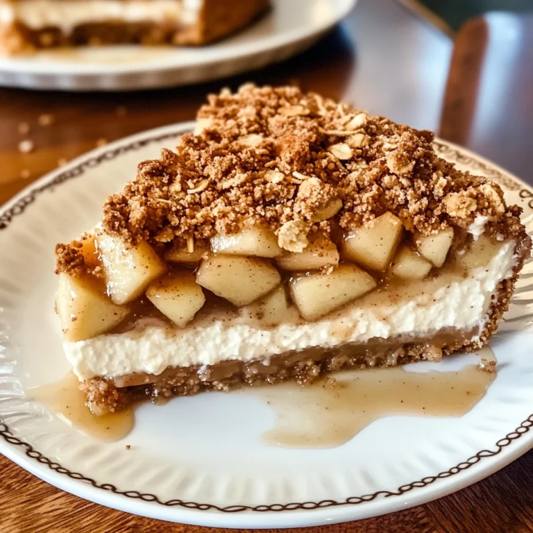 Apple Crisp Cheesecake 7 Ingredients Perfectly Delicious