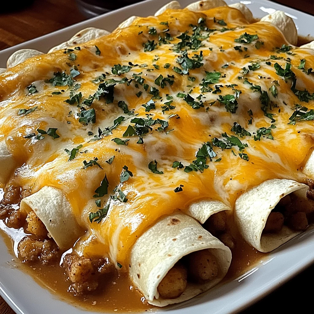 Breakfast Enchiladas with Sausage Gravy - 10 Ingredients Ultimate Delicious