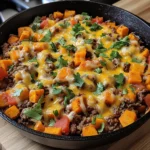 Cheesy Tex-Mex Ground Beef & Sweet Potato Skillet 30 Minutes Ultimate Delicious