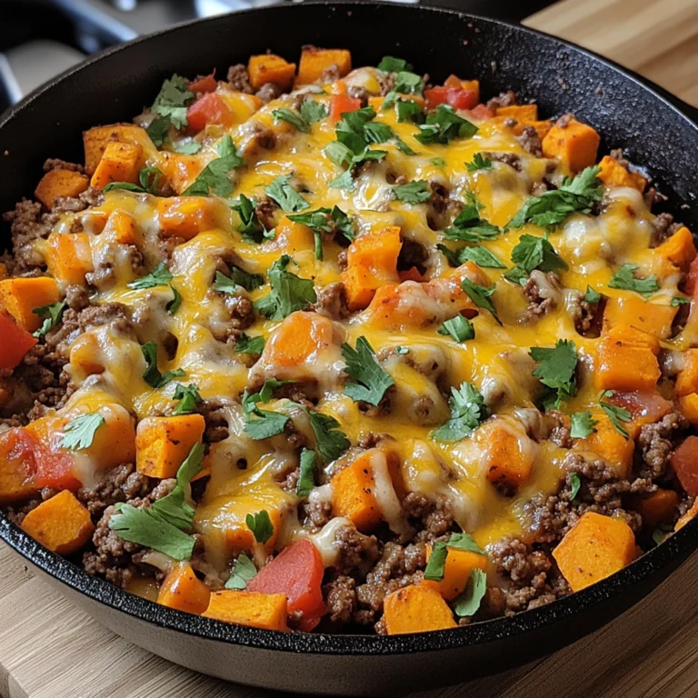 Cheesy Tex-Mex Ground Beef & Sweet Potato Skillet 30 Minutes Ultimate Delicious