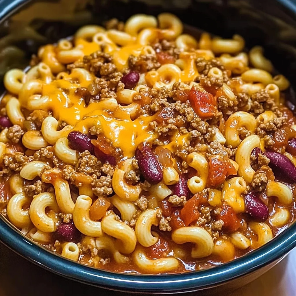 Cozy Crock Pot Cheddar Chili Mac 4 Servings Awesome Delicious