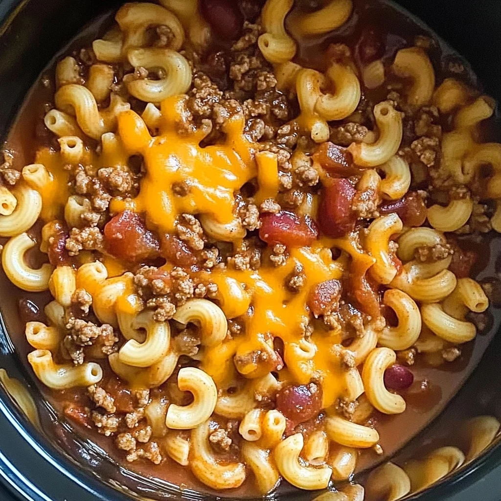 Cozy Crock Pot Cheddar Chili Mac 4 Servings Awesome Delicious