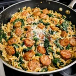 Creamy Chicken Sausage Orzo Skillet 30 Minutes Easy Delicious