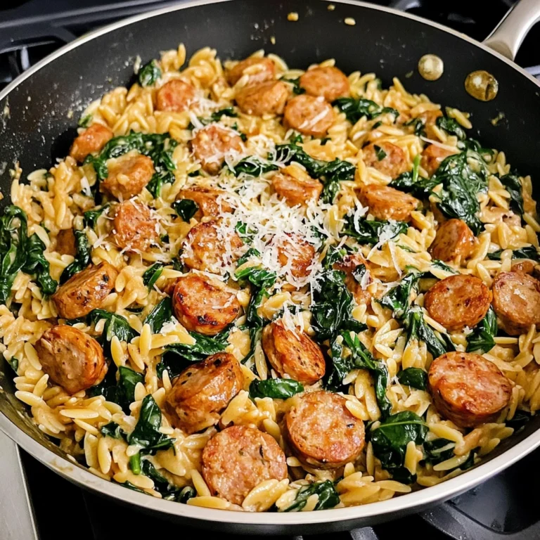 Creamy Chicken Sausage Orzo Skillet 30 Minutes Easy Delicious
