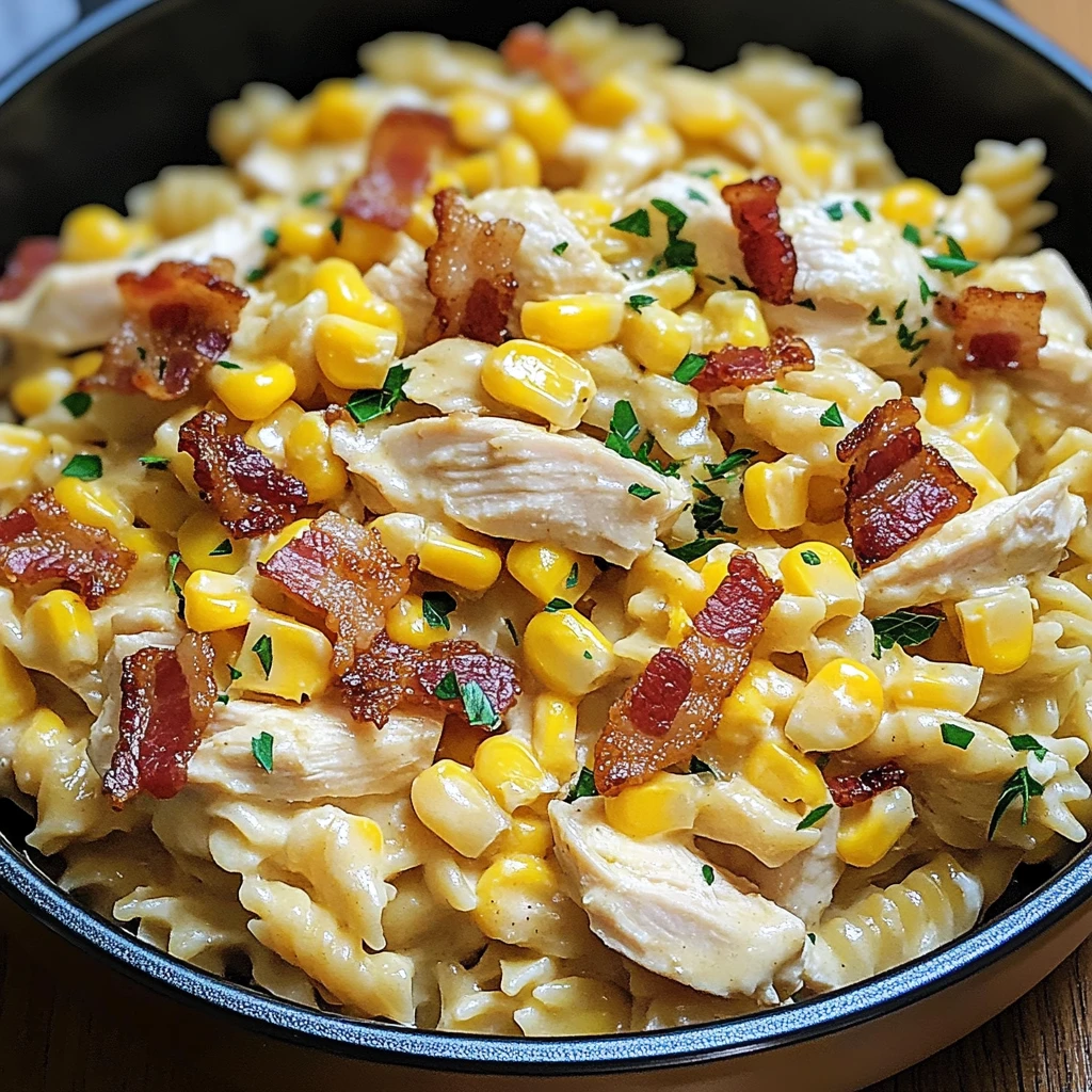 Creamy Chicken and Corn Pasta with Bacon: 5 Steps to Easy Delicious