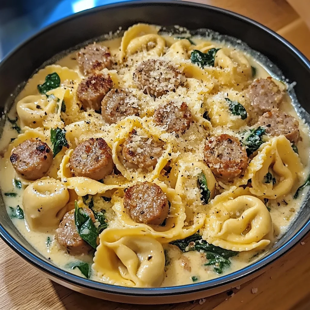 Creamy Garlic Parmesan Sausage Tortellini 30 Minutes Easy Delicious
