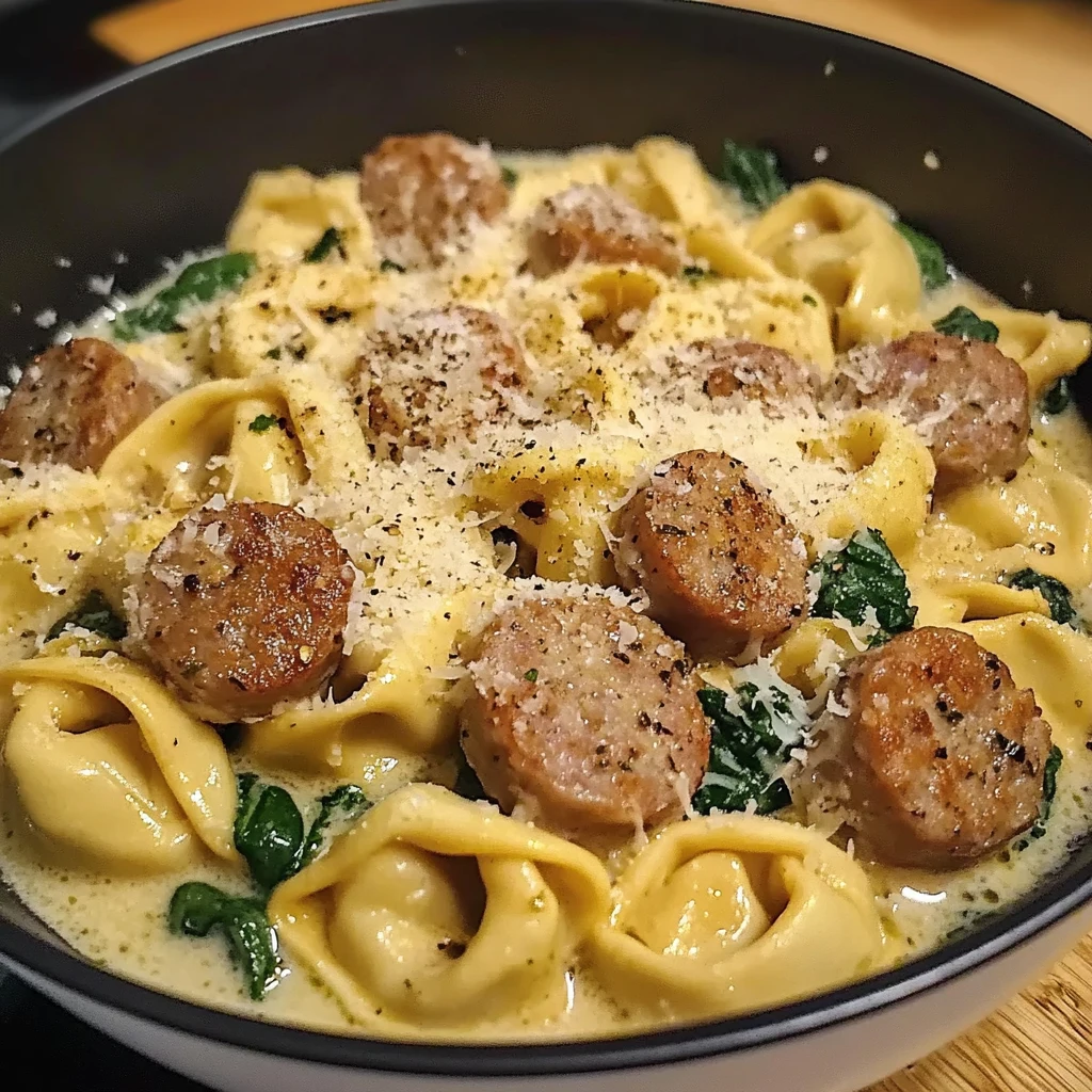 Creamy Garlic Parmesan Sausage Tortellini 30 Minutes Easy Delicious