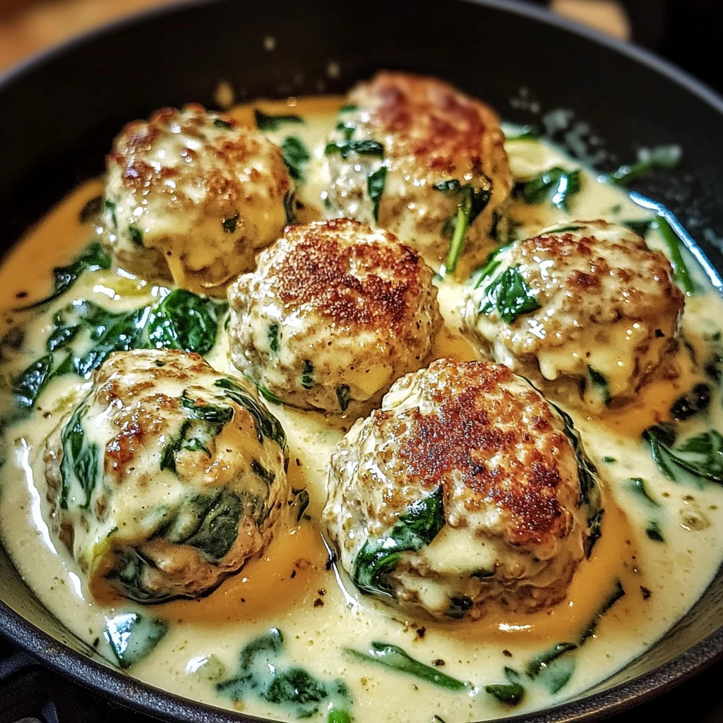 Creamy Spinach Turkey Meatballs 30 Minutes Easy Delicious