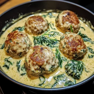 Creamy Spinach Turkey Meatballs 30 Minutes Easy Delicious